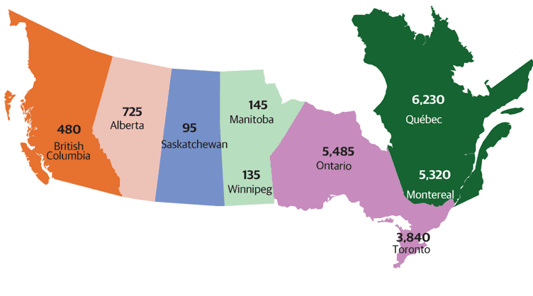 ¿Dónde viven los dominicanos en Canadá?