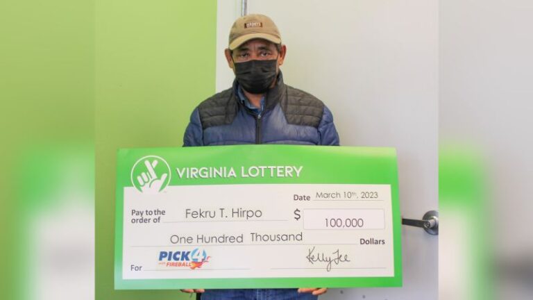 Hombre de Virginia gana $ 100,000 después de comprar 20 boletos de lotería ganadores con los mismos números
