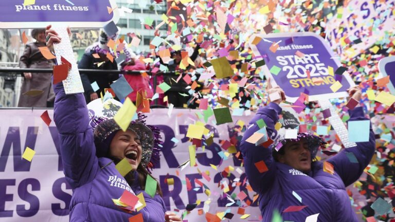 Prueba de lanzamiento de confeti en Times Square