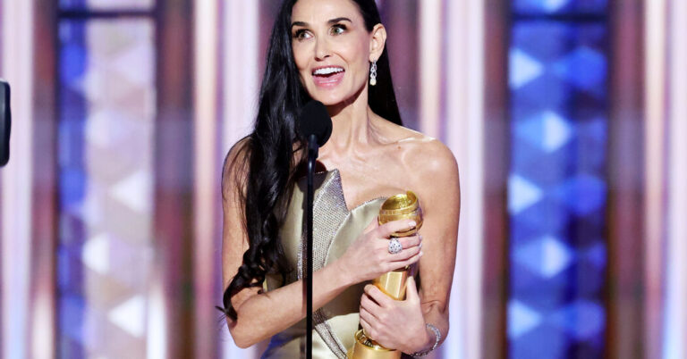 Demi Moore gana el Globo de Oro por 'The Substance', culminando su regreso