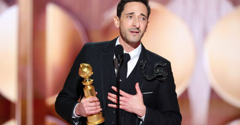 Adrien Brody gana su primer Globo de Oro por 'The Brutalist'