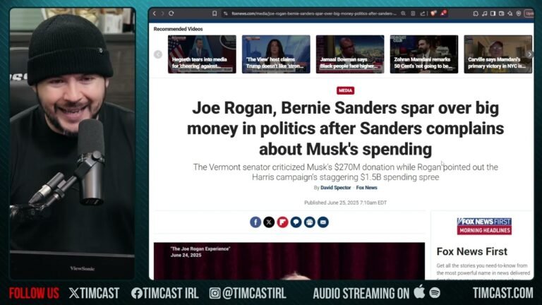 Joe Rogan humilla a Bernie Sanders, el demócrata no tiene respuestas para respaldar las afirmacio…