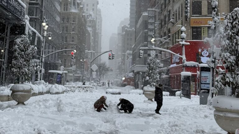 Imágenes del paso de la tormenta invernal por NY